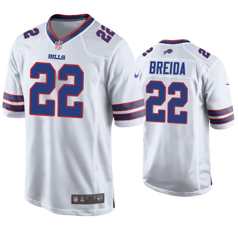 Men Buffalo Bills 22 Matt Breida Nike White Game NFL Jersey